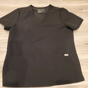 Figs Black Scrub Top